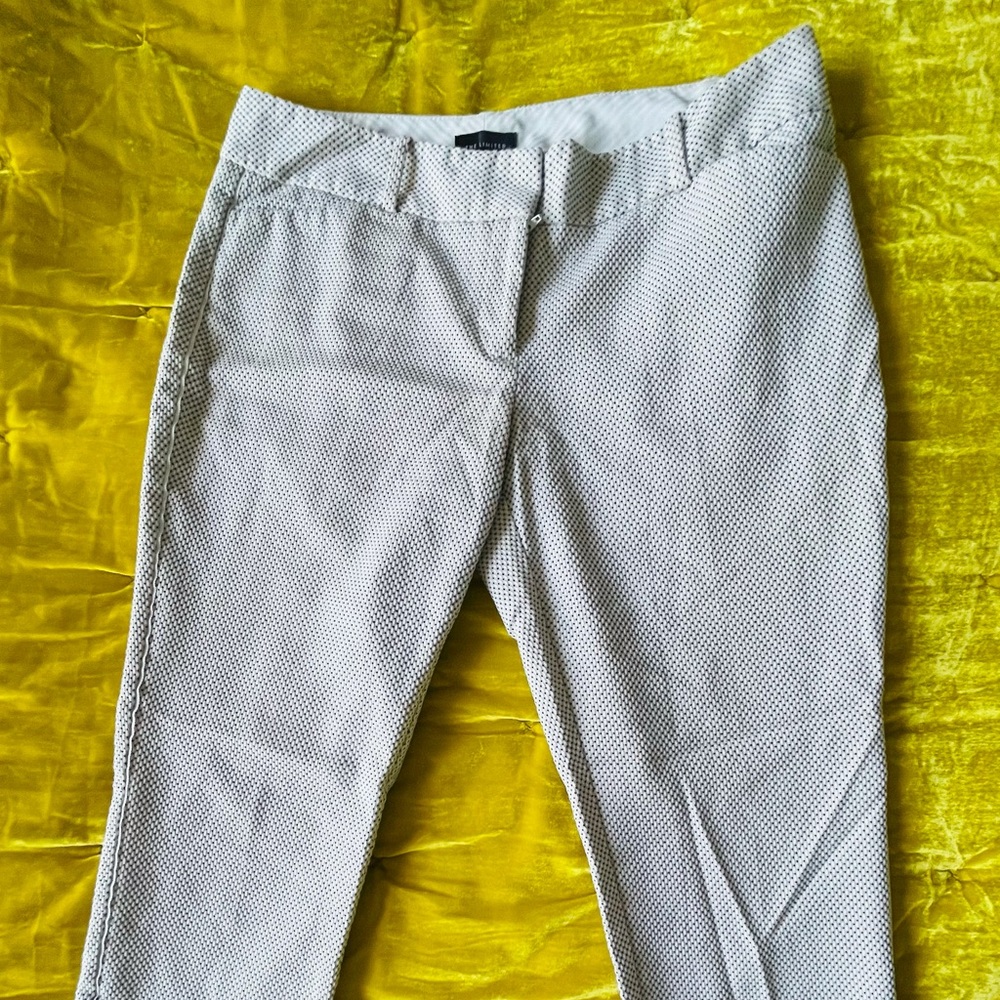 Limited ivory and black textured crop dress pants